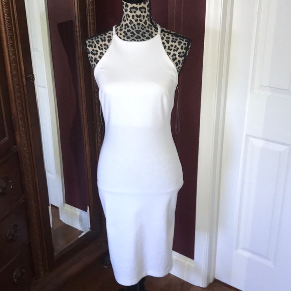 White mid-length dress, never worn but has no tags